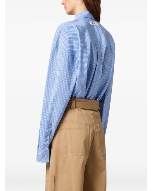 MSGM Gestreepte Blouse in het Blue