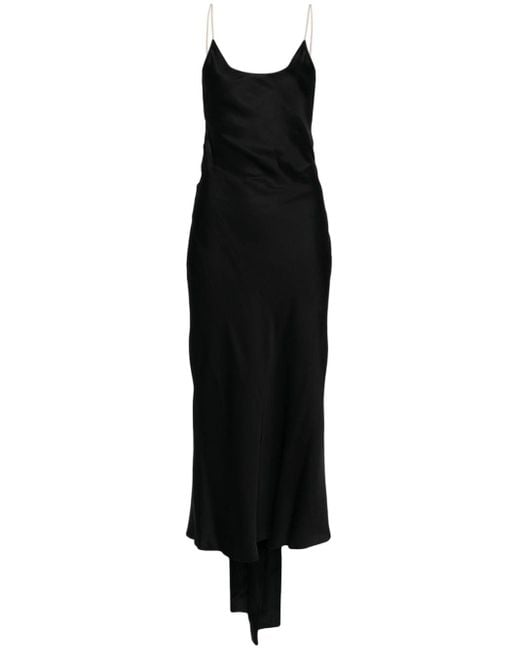 N°21 Satijnen Midi-jurk in het Black