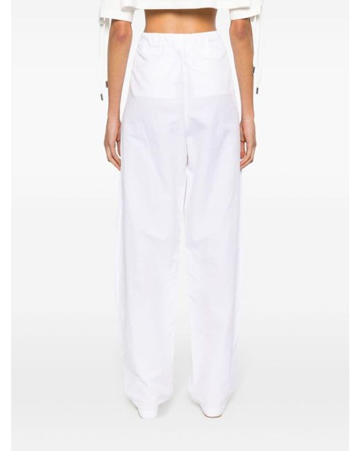 Pantalones anchos con cinturón Pinko de color White
