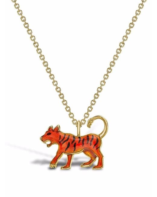 Pragnell Metallic 18Kt Zodiac Tiger Pendant Necklace