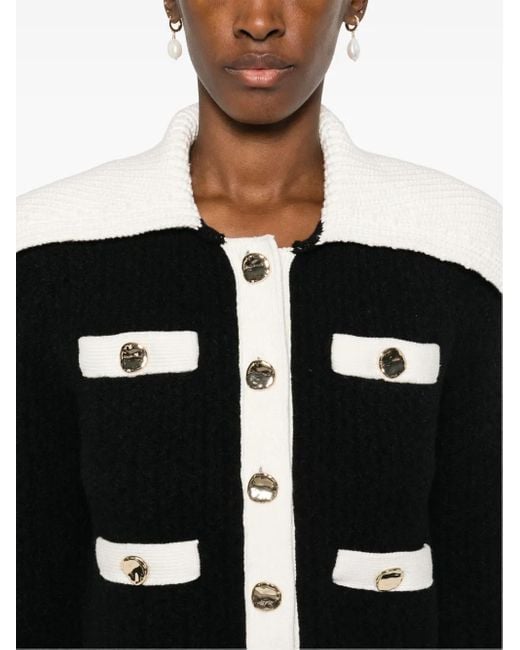 Self-Portrait Vest Met Contrasterende Afwerking in het Black