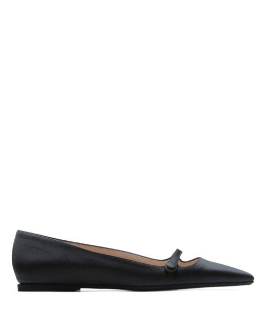 N°21 Black Pointed-toe Leather Ballerina Shoes