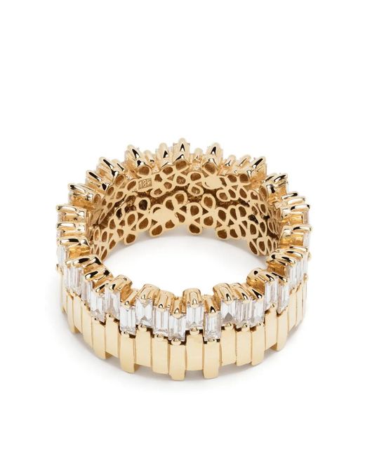 Suzanne Kalan Metallic 18Kt Stacker Eternity Diamond Ring