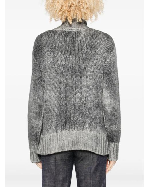Avant Toi Gray Gerippter Pullover mit Rollkragen