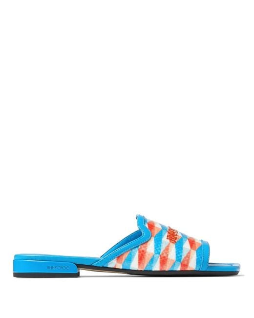 Jimmy Choo Blue Diamond Woven Nako Slides