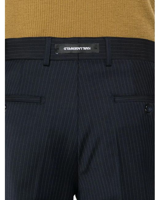Karl Lagerfeld Blue Pinstripe-Pattern Trousers for men