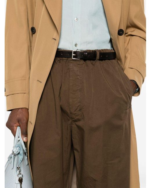Pantalon en coton à coupe droite Lemaire pour homme en coloris Brown
