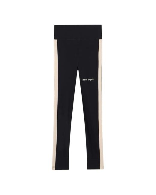 Palm Angels Black Legging À Logo Imprimé
