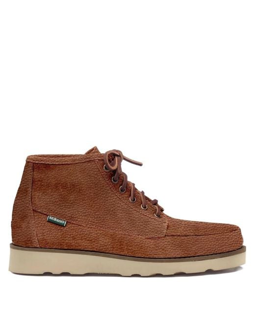 Sebago Brown Tala Leather Lace-Up Boots for men