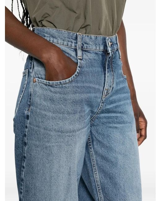 CYCLE Blue Faded-Effect Wide-Leg Jeans