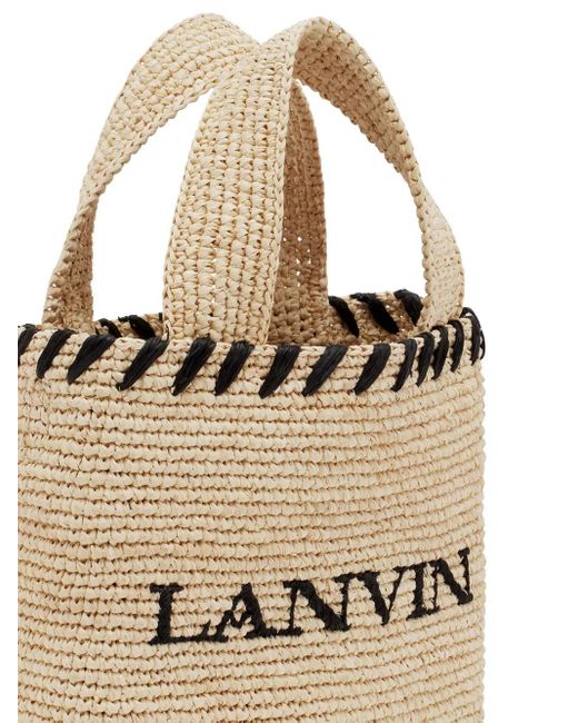 Lanvin Natural Logo-motif Raffia Tote Bag