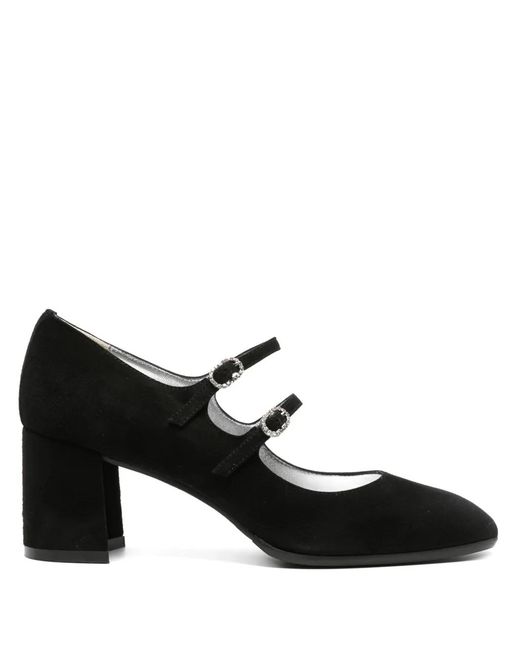 CAREL PARIS Black Alice 60Mm Crystal-Buckle Suede Pumps