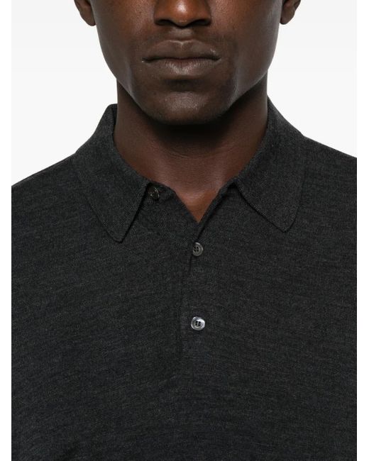 Jersey con cuello de polo Alpha Studio de hombre de color Black