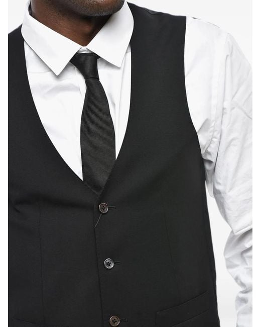 Corneliani Black Academy Mohair-Blend Waistcoat for men