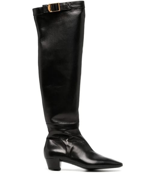 Tom Ford Black 40Mm Knee-Length Leather Boots