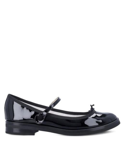 Repetto Black Patent-Leather Bow Ballet Flats