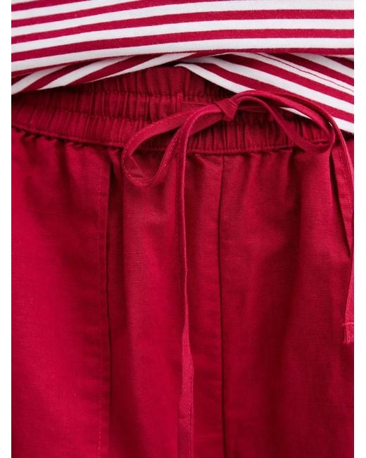 Marc O' Polo Red Drawstring Patch-Pocket Shorts