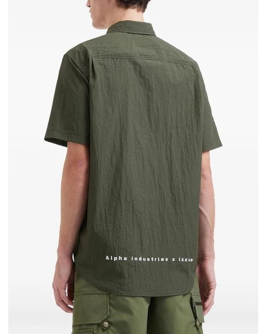 Izzue Green Zip-Pocket Shirt for men