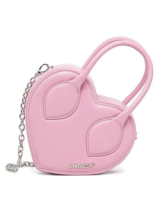 Borsa Tote Heart di Ambush in Pink