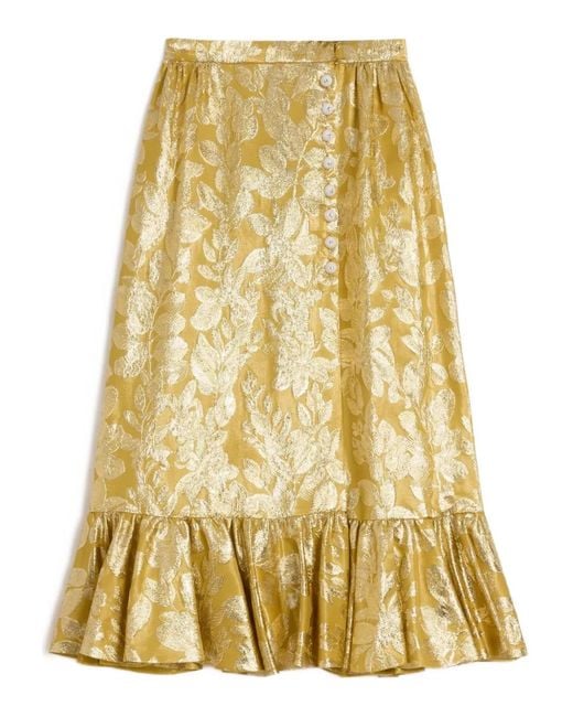 Valentino Garavani Yellow Apres L'Hiver Skirt