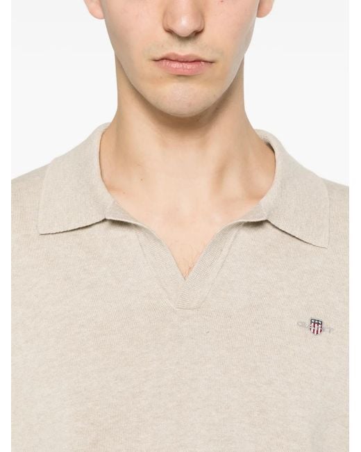 Gant White Embroidered-Logo T-Shirt for men