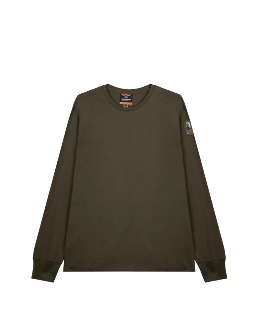 Parajumpers Green Long-Sleeved Patch T-Shirt for men