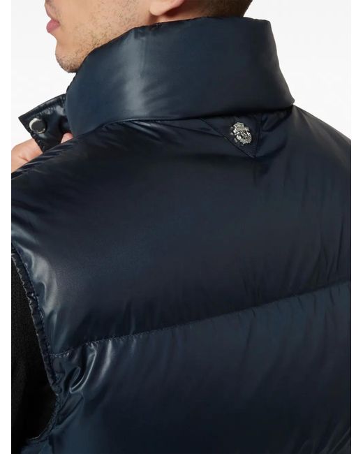 Billionaire Blue Logo-Embroidered Padded Gilet for men