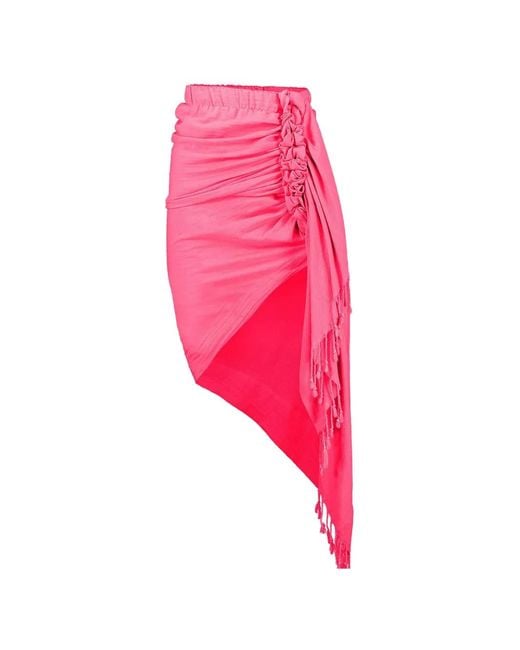 JBQ Pink Tulum Asymmetric Mini Skirt