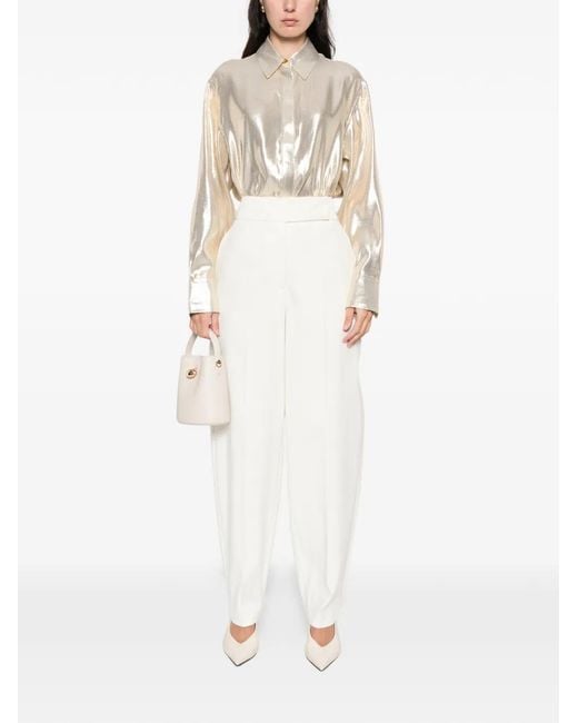 Joseph White Capri Metallic Buttoned Top
