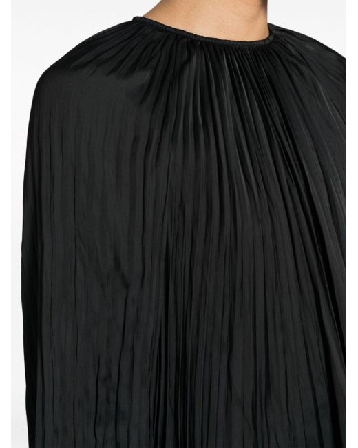 Ulla Johnson Black Pleat-detailing Long-sleeve Blouse