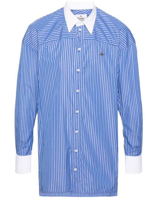 Vivienne Westwood Gestreept Overhemd in het Blue voor heren