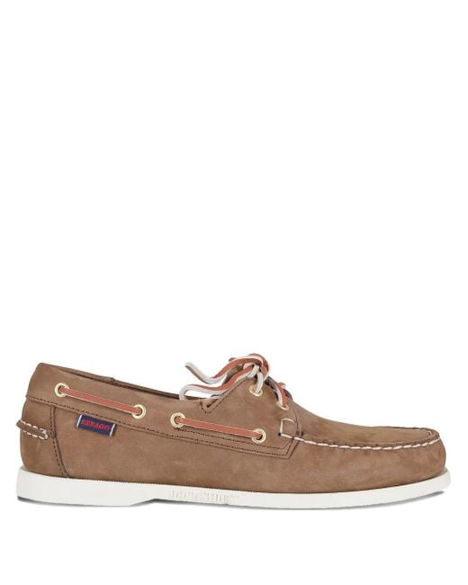 メンズ Sebago Portland レザーデッキシューズ Brown