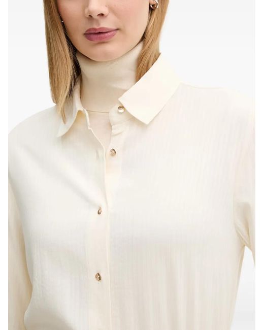 Benetton White Chemise À Rayures