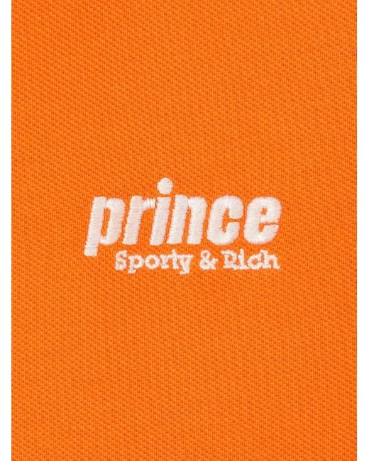 Sporty & Rich Orange Polo En Coton À Logo Brodé