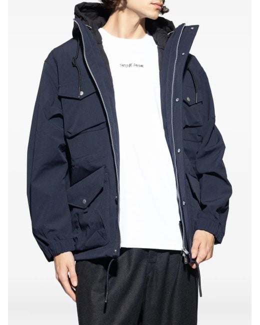 Moose Knuckles Blue Pocket Hooded Jacket for men