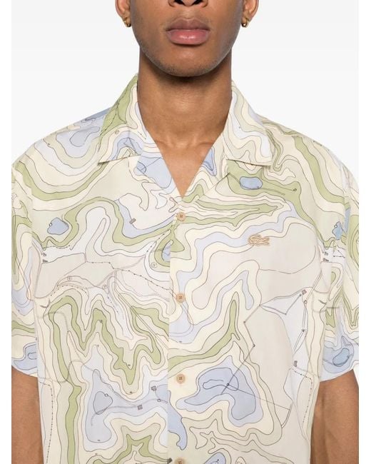 Lacoste White Logo-Embroidered Shirt for men
