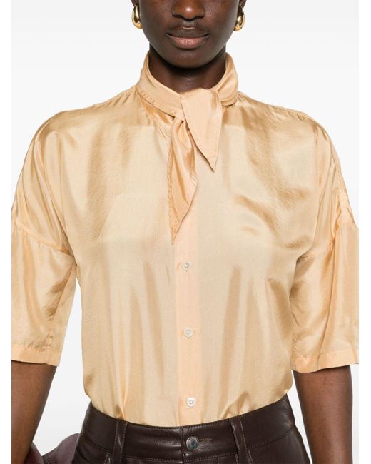 Lemaire Natural Tied Silk Shirt