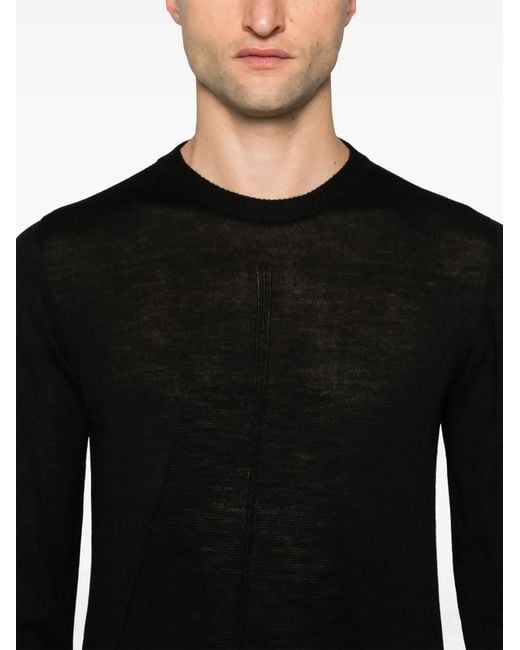 Rick Owens Black Biker Level Virgin-Wool Jumper for men