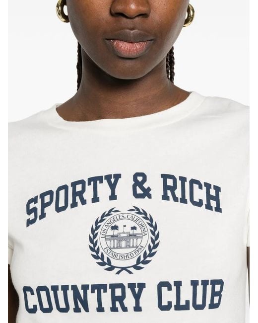 Sporty & Rich White Poly Logo-Print T-Shirt