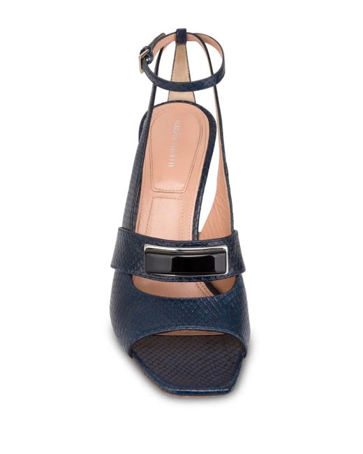 Alberta Ferretti デコラティブ レザーサンダル Blue