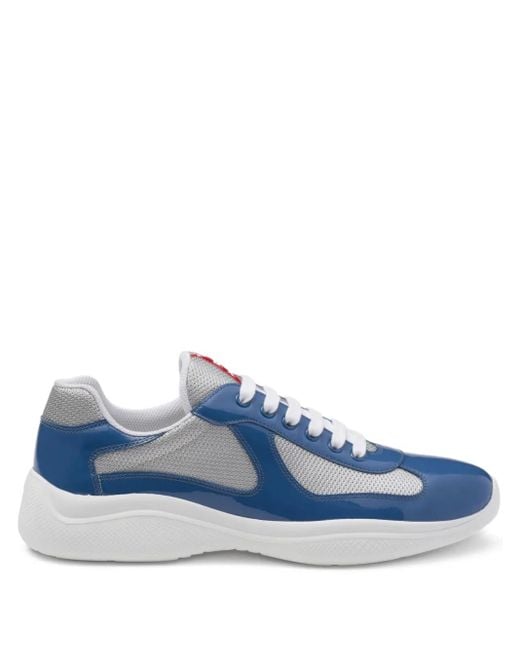 Prada Blue America's Cup Mesh-Panel Running Sneakers for men