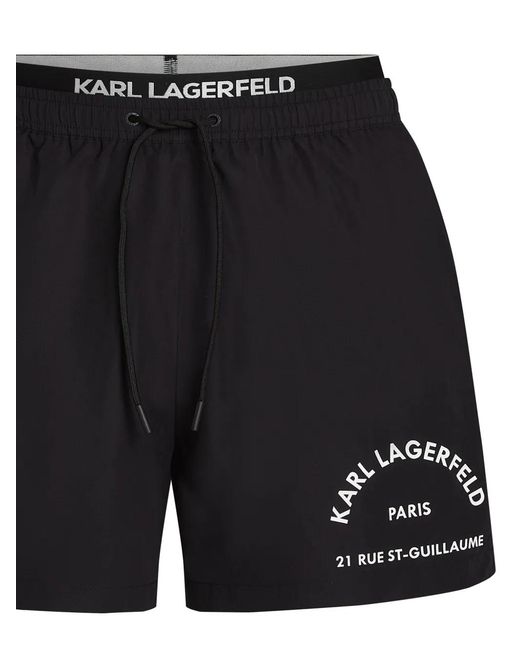 Karl Lagerfeld Black Rue St-Guillaume Swim Shorts for men