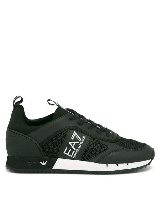 EA7 Black Logo-Print Sneakers
