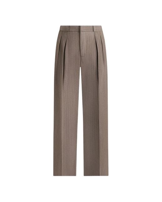 Manière De Voir Gray Julie Pinstripe-Print Pleated Tailored Trousers