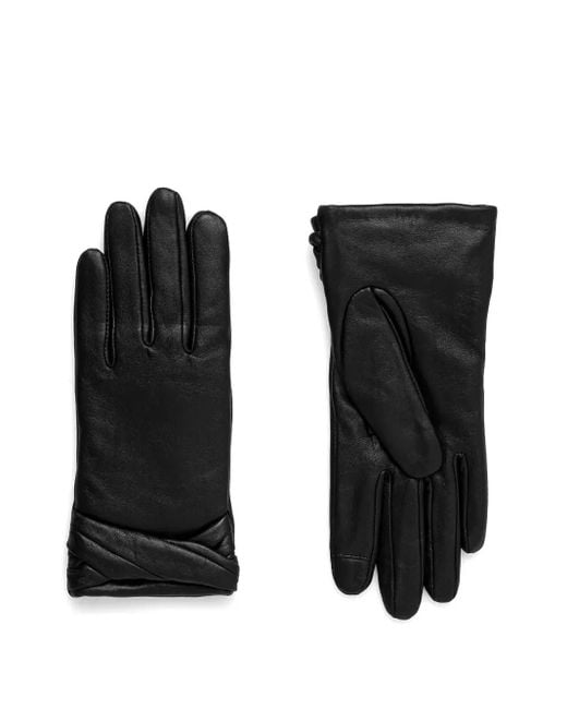HUGO Black Leather Gloves