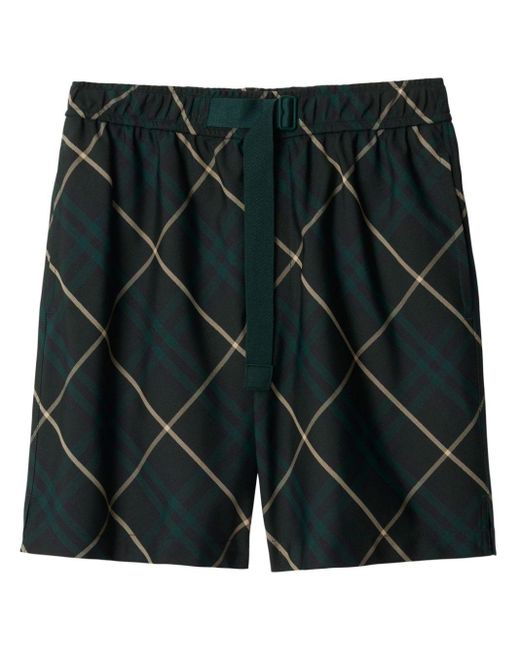 Burberry Green Vintage Check Bermuda Shorts for men