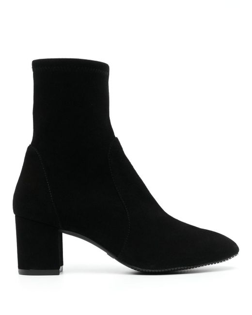 Stuart Weitzman 65mm Suede Ankle-boots in Black | Lyst