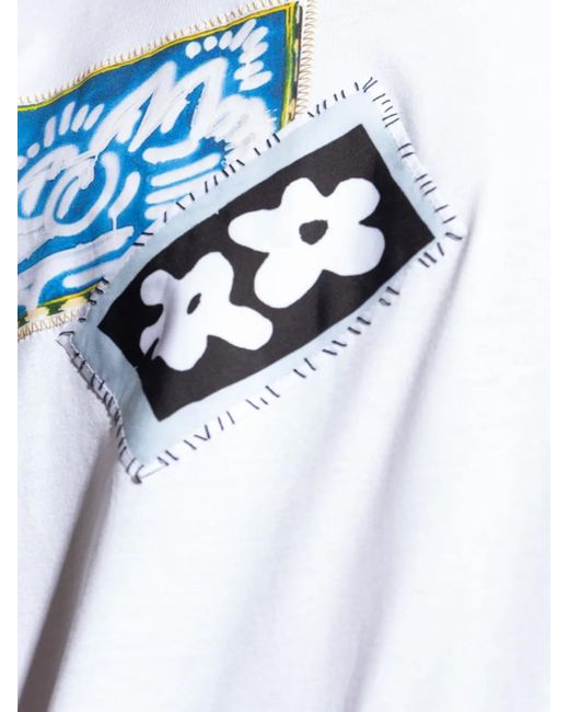 Marni T-Shirt mit Patchwork-Print in Blue für Herren