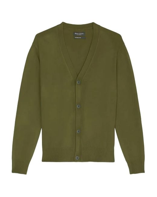 Marc O' Polo Green V-Neck Button-Up Cardigan for men