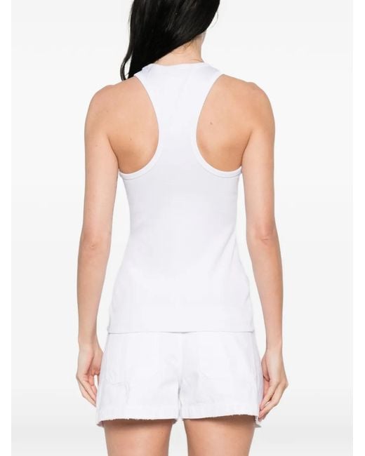 Seafarer White Logo Print Top